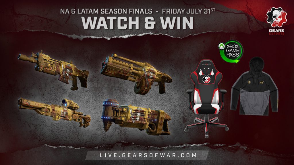 Image showing watch and win rewards for Friday, July 31st. Rewards include Katana weapon skins