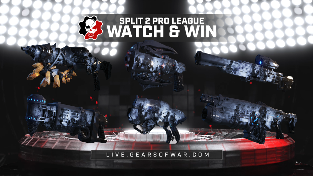 Imagine showing the Watch and Win Items for Split 2 which include the Ashfall Boomshot, Longshot, Torque Bow, Snub, Talon and Lancer GL