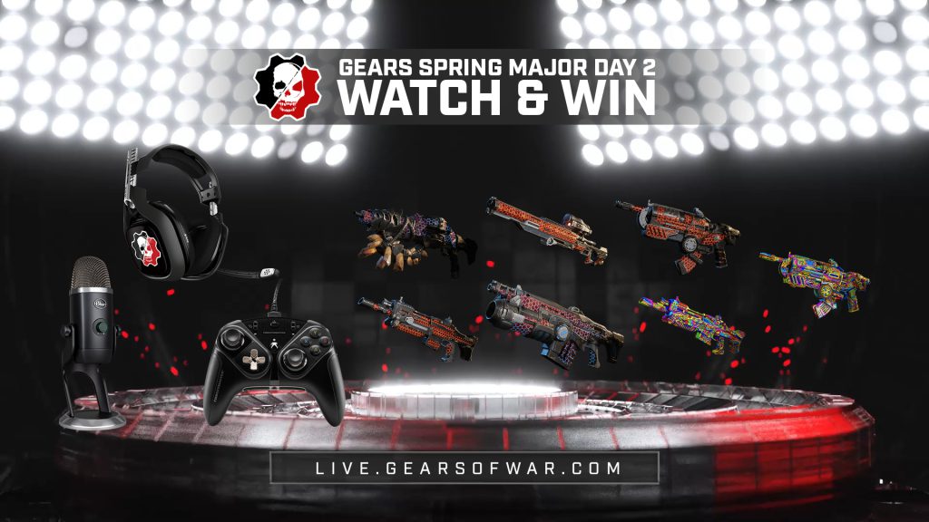 Image showing the Watch and Win Items for Day 2 which include the Stim Skins, Psychedelic weapon skins and other great giveaways