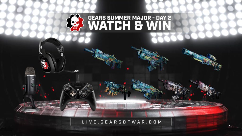 Image showing the Watch and Win Items for Day 2 which include the Chalked Skins, Checkmate weapon skins and other great giveaways